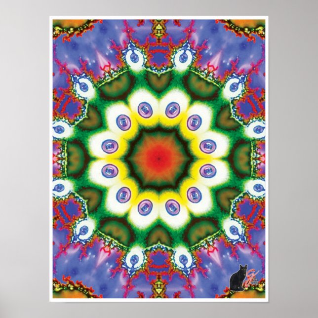 Colagem cinética em muco Caleidoscópio Poster (Frente)