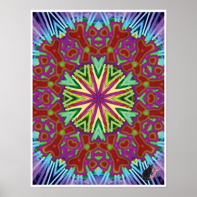 Colagem cinética Quaff Caleidoscópio Poster (Frente)