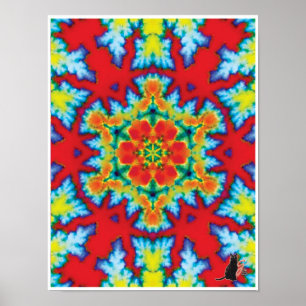 Colagem cinética Rosey Kaleidoscope Poster