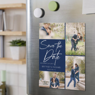 Colagem com Letra de Mão Salvar Marinho Azul