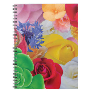 Colagem da flor - caderno espiral