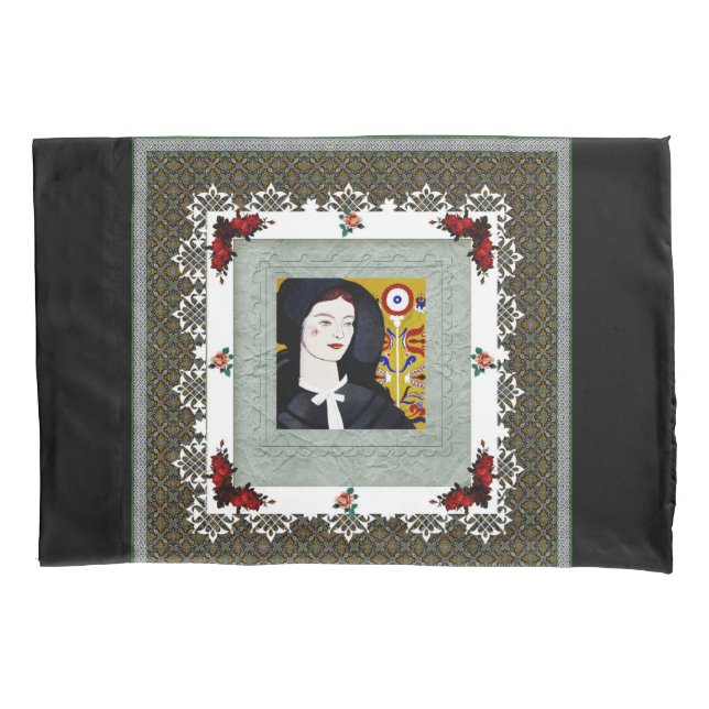 Colagem da safra Retro com rendas e flores (Frente)