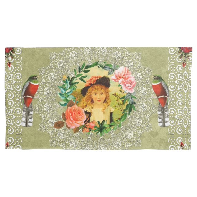 Colagem da safra Retro com rendas e flores (Frente)
