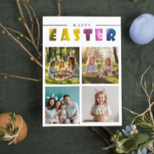 Colagem de 4 fotos personalizadas cartões postais