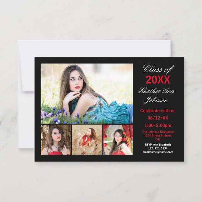 Colagem de 5 Fotos - Anúncio de Graduação 3x5 (Frente)