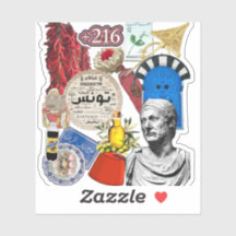 Colagem de Adesivos da Tunísia | Cultura Tunisiana