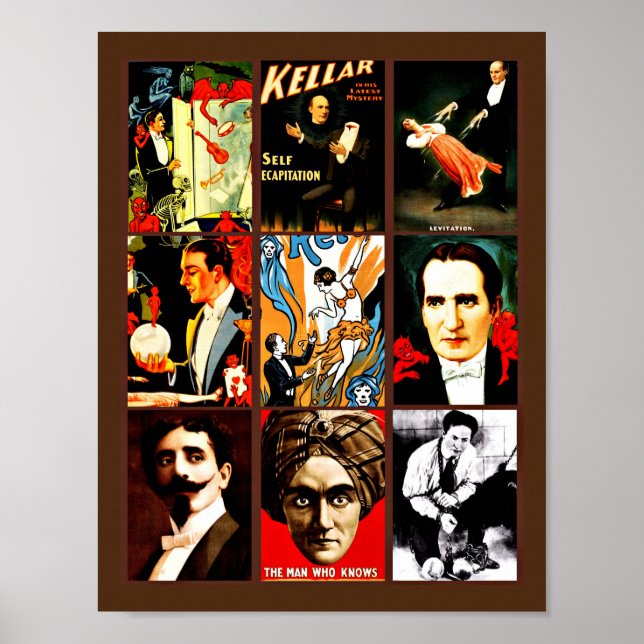 Colagem de Artes Posters de Mágica Vintage (Frente)