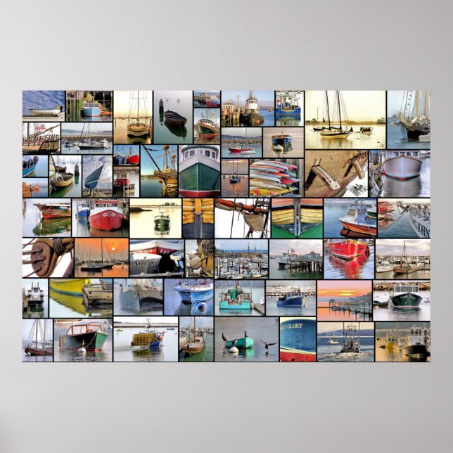 Colagem de barcos poster 36 x 24 (Frente)