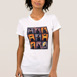 Colagem de Carimbo do Halloween - T-Shirt