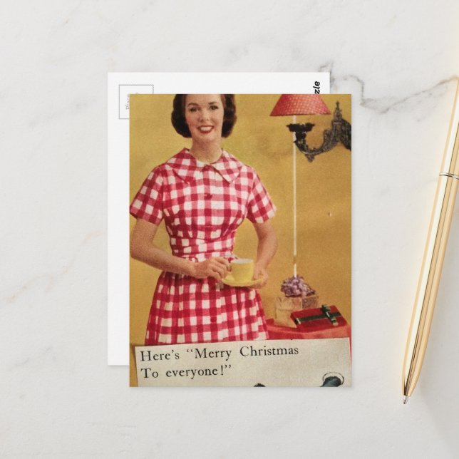Colagem de cartão postal da senhora de Natal dos a (Frente/Verso In Situ)