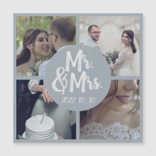 Colagem de Casamento de Fronteira Branca Mínima Mo