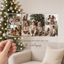Colagem de Cinco Fotos em Acrílico Natal Ano Novo