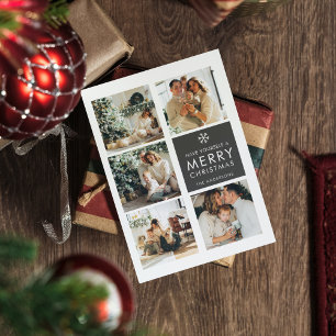 Colagem de Foto de Natal Feliz Natal Preto