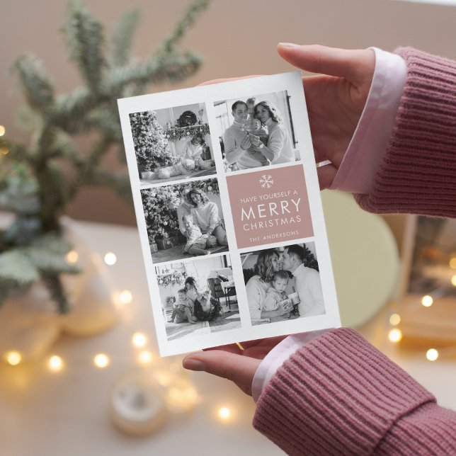 Colagem de Foto de Natal | Feliz Natal | Rosa (Criador carregado)