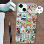 Colagem de Fotografias 18 Fotografias Personalizad<br><div class="desc">Carregar 18 das suas fotos favoritas nesta capa de telefone personalizada de célula colorida de fundo com uma colagem de fotos de várias formas e tamanhos para acomodar uma variedade de fotos. Altere a cor de fundo da casa da moeda clicando em PERSONALIZAR MAIS na seção PERSONALIZAR. DICA DA FOTO:...</div>