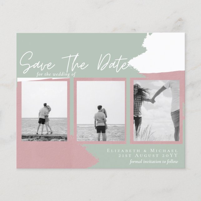 Colagem de Fotografias BUDGET Guardar Data Abstrat (Frente)