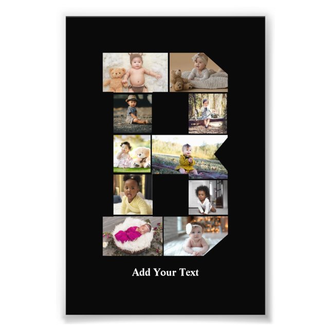 Colagem de Fotografias com design Letra B (Frente)