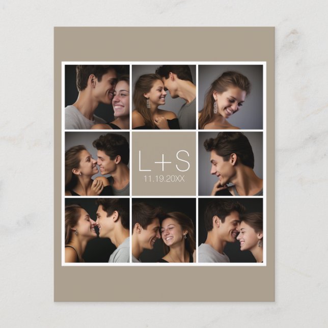 Colagem de Fotografias com Folheto Monograma (Frente)