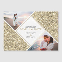 Colagem de Fotografias com Glitter Dourado