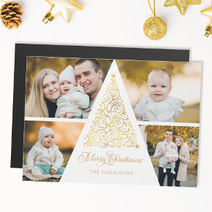 Colagem de Fotografias da Dourada Árvore 4 Feliz N