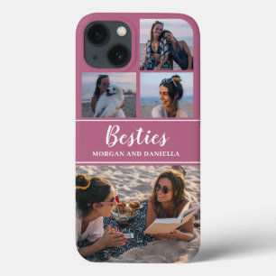 Colagem de Fotografias de Melhores Amigos Rosa de
