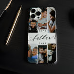 Colagem de Fotografias do Dia de os pais de Script<br><div class="desc">Mande ao seu pai um belo presente personalizado de Dia de os pais que ele vai apreciar para sempre. Capa de telefone de colagem de fotos personalizadas especiais da família de Dias de os pais para exibir suas fotos e memórias especiais da família. Nosso design apresenta um simples design de...</div>