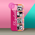 Colagem de Fotografias do Instagram - Laranja Rosa<br><div class="desc">Uma forma excelente de mostrar as suas fotografias quadradas a partir da sua conta online. Um design de faixa zag divertido destaca os fotos.</div>