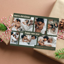 Colagem de Fotografias do Natal Verde Moderno, Ano