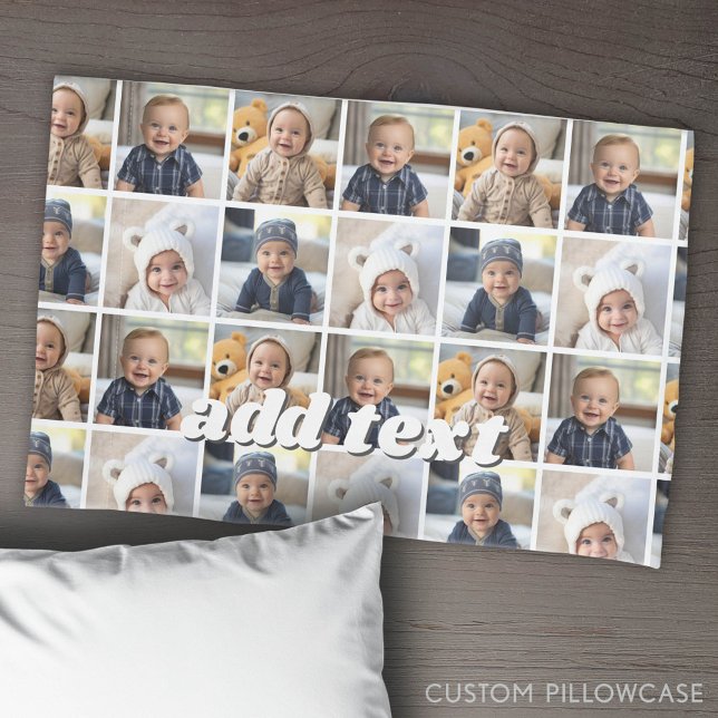 Colagem de Fotografias Duplicada em Toda a Cor de  (Custom Pillowcase with Photo Collage)