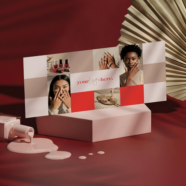 Colagem de Fotografias Moderna Nail Salon Gift Vou (Modern Photo Collage Nail Salon Gift Voucher (Front))