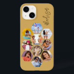 Colagem de Fotografias Múltiplas Simples Personali<br><div class="desc">Colagem de Fotografias Múltiplas O Simples Nome Personalizado Hexagon A capas de iphone do Padrão Hexagônico apresenta uma colagem de fotografias das suas fotografias favoritas em forma de hexágono. Personalizado com seu nome. Perfeito para o aniversário, Natal, Dia de as mães, Dia de os pais, Avós, irmão, irmã, melhor amigo...</div>
