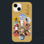 Colagem de Fotografias Múltiplas Simples Personali<br><div class="desc">Colagem de Fotografias Múltiplas O Simples Nome Personalizado Hexagon A capas de iphone do Padrão Hexagônico apresenta uma colagem de fotografias das suas fotografias favoritas em forma de hexágono. Personalizado com seu nome. Perfeito para o aniversário, Natal, Dia de as mães, Dia de os pais, Avós, irmão, irmã, melhor amigo...</div>