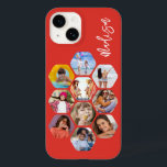 Colagem de Fotografias Múltiplas Simples Personali<br><div class="desc">Colagem de Fotografias Múltiplas O Simples Nome Personalizado Hexagon A capas de iphone do Padrão Hexagônico apresenta uma colagem de fotografias das suas fotografias favoritas em forma de hexágono. Personalizado com seu nome. Perfeito para o aniversário, Natal, Dia de as mães, Dia de os pais, Avós, irmão, irmã, melhor amigo...</div>