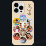 Colagem de Fotografias Múltiplas Simples Personali<br><div class="desc">Colagem de Fotografias Múltiplas O Simples Nome Personalizado Hexagon A capas de iphone do Padrão Hexagônico apresenta uma colagem de fotografias das suas fotografias favoritas em forma de hexágono. Personalizado com seu nome. Perfeito para o aniversário, Natal, Dia de as mães, Dia de os pais, Avós, irmão, irmã, melhor amigo...</div>