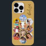 Colagem de Fotografias Múltiplas Simples Personali<br><div class="desc">Colagem de Fotografias Múltiplas O Simples Nome Personalizado Hexagon A capas de iphone do Padrão Hexagônico apresenta uma colagem de fotografias das suas fotografias favoritas em forma de hexágono. Personalizado com seu nome. Perfeito para o aniversário, Natal, Dia de as mães, Dia de os pais, Avós, irmão, irmã, melhor amigo...</div>