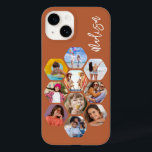 Colagem de Fotografias Múltiplas Simples Personali<br><div class="desc">Colagem de Fotografias Múltiplas O Simples Nome Personalizado Hexagon A capas de iphone do Padrão Hexagônico apresenta uma colagem de fotografias das suas fotografias favoritas em forma de hexágono. Personalizado com seu nome. Perfeito para o aniversário, Natal, Dia de as mães, Dia de os pais, Avós, irmão, irmã, melhor amigo...</div>