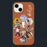 Colagem de Fotografias Múltiplas Simples Personali<br><div class="desc">Colagem de Fotografias Múltiplas O Simples Nome Personalizado Hexagon A capas de iphone do Padrão Hexagônico apresenta uma colagem de fotografias das suas fotografias favoritas em forma de hexágono. Personalizado com seu nome. Perfeito para o aniversário, Natal, Dia de as mães, Dia de os pais, Avós, irmão, irmã, melhor amigo...</div>