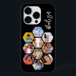 Colagem de Fotografias Múltiplas Simples Personali<br><div class="desc">Colagem de Fotografias Múltiplas O Simples Nome Personalizado Hexagon A capas de iphone do Padrão Hexagônico apresenta uma colagem de fotografias das suas fotografias favoritas em forma de hexágono. Personalizado com seu nome. Perfeito para o aniversário, Natal, Dia de as mães, Dia de os pais, Avós, irmão, irmã, melhor amigo...</div>
