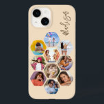 Colagem de Fotografias Múltiplas Simples Personali<br><div class="desc">Colagem de Fotografias Múltiplas O Simples Nome Personalizado Hexagon A capas de iphone do Padrão Hexagônico apresenta uma colagem de fotografias das suas fotografias favoritas em forma de hexágono. Personalizado com seu nome. Perfeito para o aniversário, Natal, Dia de as mães, Dia de os pais, Avós, irmão, irmã, melhor amigo...</div>