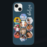 Colagem de Fotografias Múltiplas Simples Personali<br><div class="desc">Colagem de Fotografias Múltiplas O Simples Nome Personalizado Hexagon A capas de iphone do Padrão Hexagônico apresenta uma colagem de fotografias das suas fotografias favoritas em forma de hexágono. Personalizado com seu nome. Perfeito para o aniversário, Natal, Dia de as mães, Dia de os pais, Avós, irmão, irmã, melhor amigo...</div>