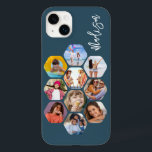 Colagem de Fotografias Múltiplas Simples Personali<br><div class="desc">Colagem de Fotografias Múltiplas O Simples Nome Personalizado Hexagon A capas de iphone do Padrão Hexagônico apresenta uma colagem de fotografias das suas fotografias favoritas em forma de hexágono. Personalizado com seu nome. Perfeito para o aniversário, Natal, Dia de as mães, Dia de os pais, Avós, irmão, irmã, melhor amigo...</div>