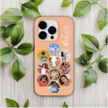 Colagem de Fotografias Múltiplas Simples Personali<br><div class="desc">Colagem de Fotografias Múltiplas O Simples Nome Personalizado Hexagon A capas de iphone do Padrão Hexagônico apresenta uma colagem de fotografias das suas fotografias favoritas em forma de hexágono. Personalizado com seu nome. Perfeito para o aniversário, Natal, Dia de as mães, Dia de os pais, Avós, irmão, irmã, melhor amigo...</div>