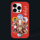 Colagem de Fotografias Múltiplas Simples Personali<br><div class="desc">Colagem de Fotografias Múltiplas O Simples Nome Personalizado Hexagon A capas de iphone do Padrão Hexagônico apresenta uma colagem de fotografias das suas fotografias favoritas em forma de hexágono. Personalizado com seu nome. Perfeito para o aniversário, Natal, Dia de as mães, Dia de os pais, Avós, irmão, irmã, melhor amigo...</div>