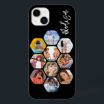 Colagem de Fotografias Múltiplas Simples Personali<br><div class="desc">Colagem de Fotografias Múltiplas O Simples Nome Personalizado Hexagon A capas de iphone do Padrão Hexagônico apresenta uma colagem de fotografias das suas fotografias favoritas em forma de hexágono. Personalizado com seu nome. Perfeito para o aniversário, Natal, Dia de as mães, Dia de os pais, Avós, irmão, irmã, melhor amigo...</div>