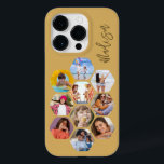 Colagem de Fotografias Múltiplas Simples Personali<br><div class="desc">Colagem de Fotografias Múltiplas O Simples Nome Personalizado Hexagon A capas de iphone do Padrão Hexagônico apresenta uma colagem de fotografias das suas fotografias favoritas em forma de hexágono. Personalizado com seu nome. Perfeito para o aniversário, Natal, Dia de as mães, Dia de os pais, Avós, irmão, irmã, melhor amigo...</div>
