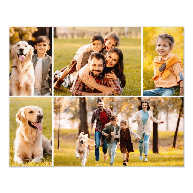 Colagem de Fotografias Simples 5 Branco (Frente)