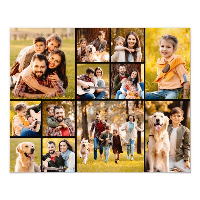 Colagem de Fotografias Simples Preto 12 (Frente)