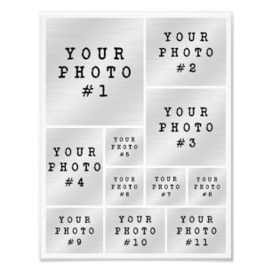 Colagem de Fotos 11 Layout de Grade de Fotos Papel