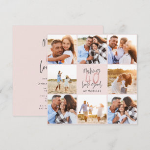 Colagem de fotos cintilantes cintilantes cor-de-ro