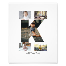 Colagem de Fotos com Letra K em Preto e Branco